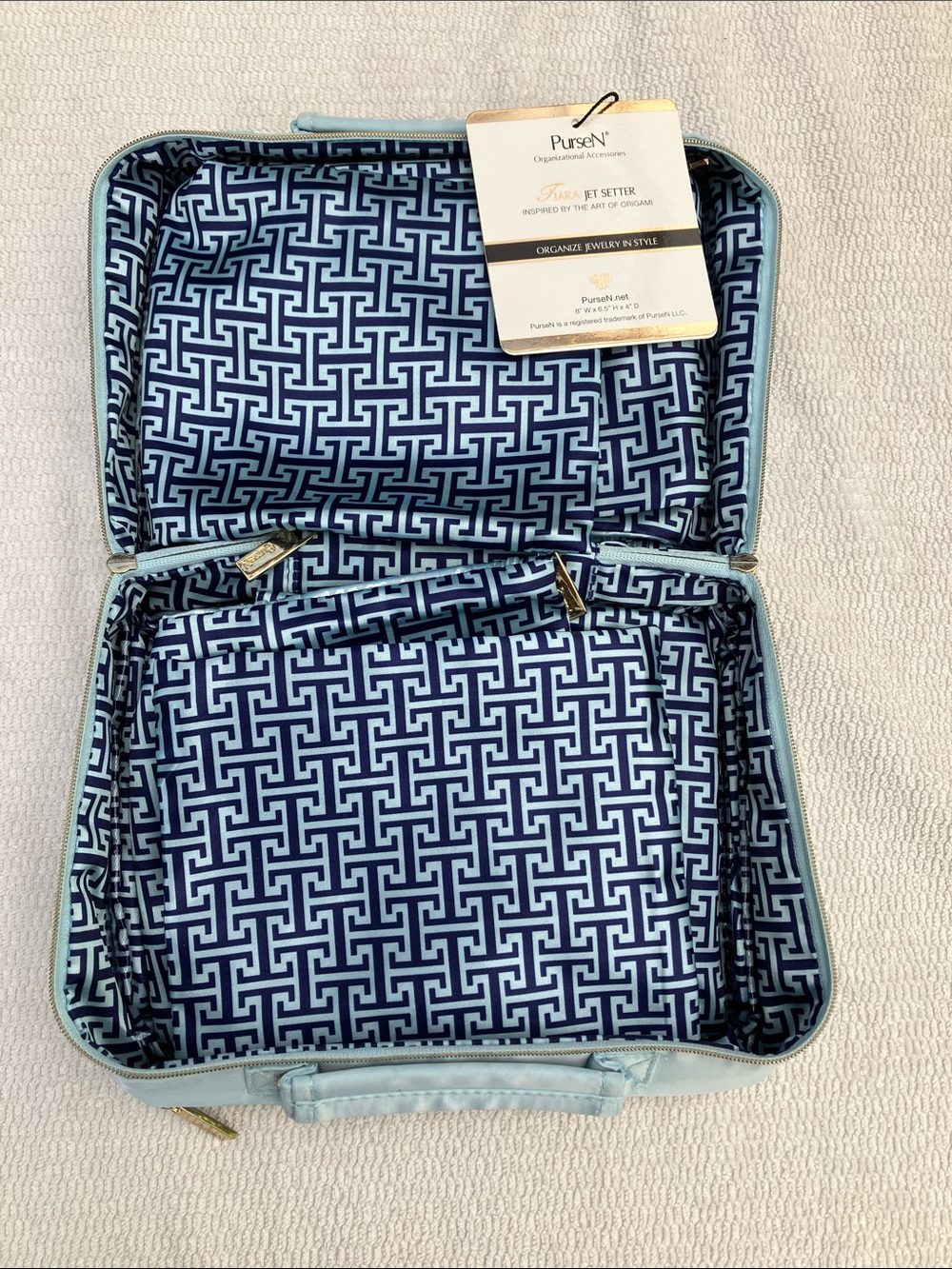 NWT PurseN Tiara Jet Setter Jewelry case Tiffany Blue